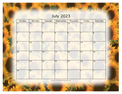 Colorful Calendar July 2023