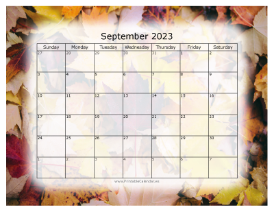 Colorful Calendar September 2023
