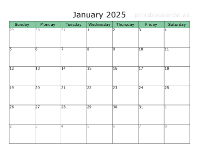 Blank Monthly Calendar