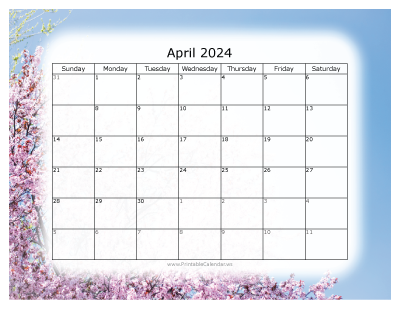 Colorful Calendar April 2024