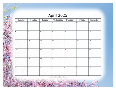 Colorful Calendar April 2025