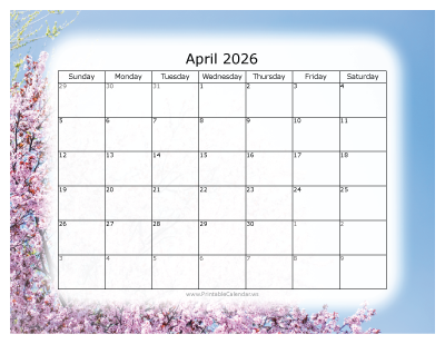 Colorful Calendar April 2026