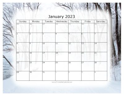 Colorful Calendar January 2023