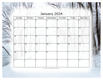 Colorful Calendar January 2024