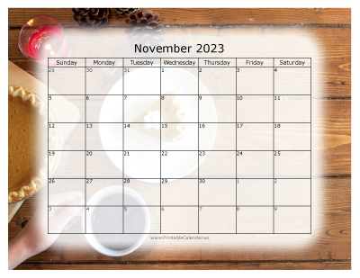 Colorful Calendar November 2023