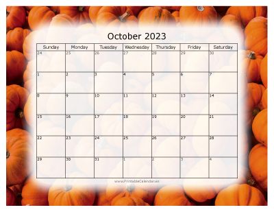 Colorful Calendar October 2023
