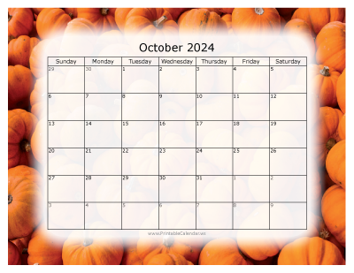 Colorful Calendar October 2024