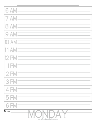Blank Daily Calendar Style One preview