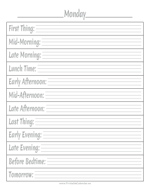 Blank Daily Calendar Style Three preview